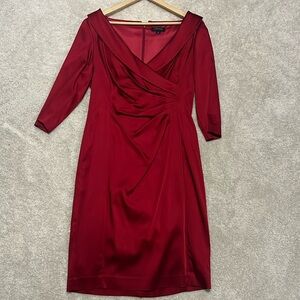 Women’s Tahari by Arthur S. Levine Portrait Collard Sheath Red Size 10
